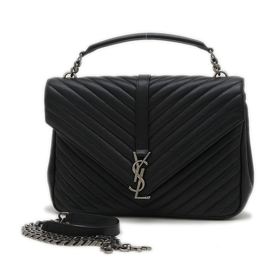 カレッジ 2WAYバッグ レザー ブラック 600278 ショルダーバッグ