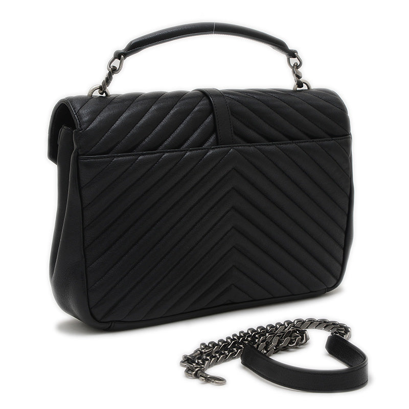 カレッジ 2WAYバッグ レザー ブラック 600278 ショルダーバッグ