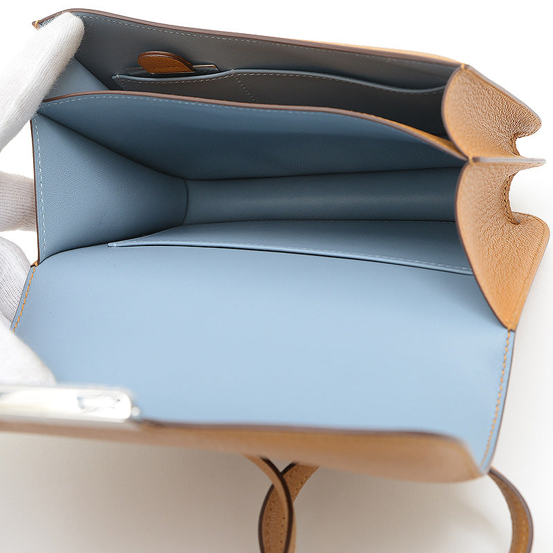 コンスタンス ミニ 18 ミロワール ヴェルソ シェーブル セサミ シルバー金具 W刻印 ショルダーバッグ