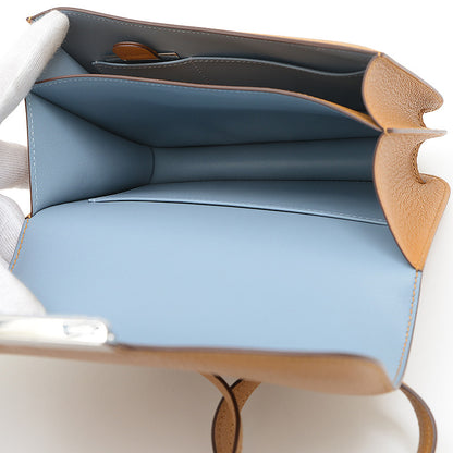 コンスタンス ミニ 18 ミロワール ヴェルソ シェーブル セサミ シルバー金具 W刻印 ショルダーバッグ