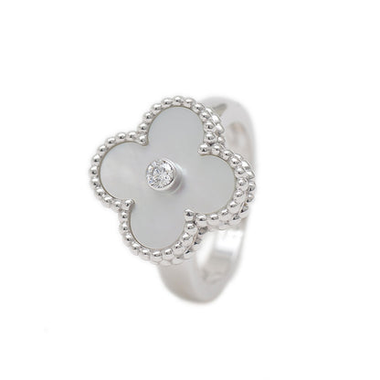 ヴィンテージアルハンブラ リング K18WG/ダイヤ/マザーオブパール VCARF48946 #46 リング・指輪