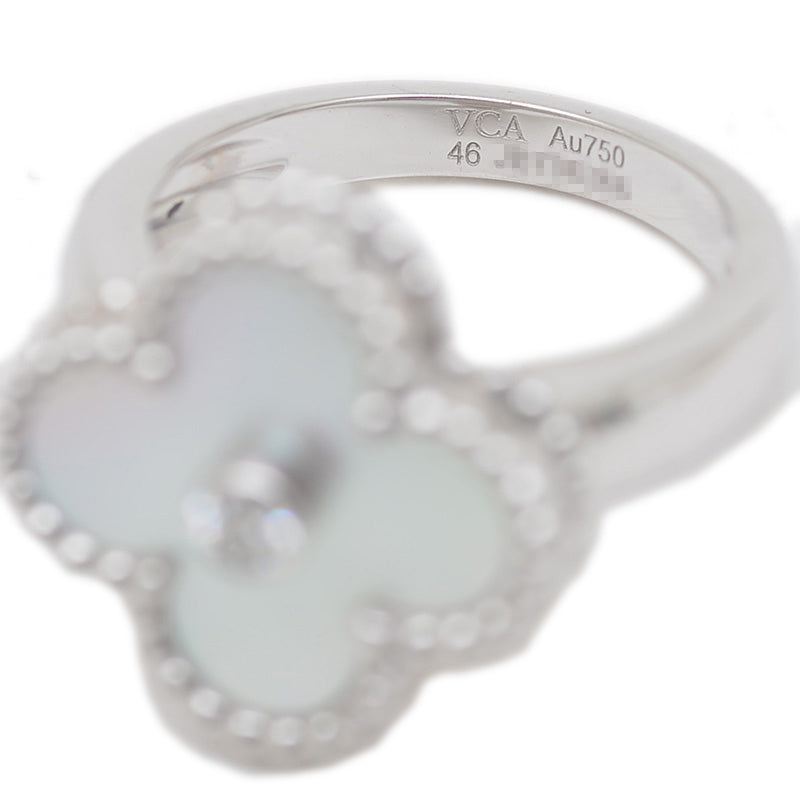 ヴィンテージアルハンブラ リング K18WG/ダイヤ/マザーオブパール VCARF48946 #46 リング・指輪