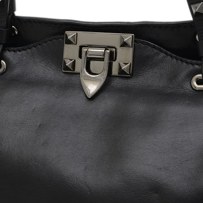 ガラヴァーニ ロックスタッズ 2WAYバッグ レザー ブラック トートバッグ