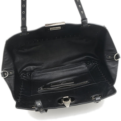 ガラヴァーニ ロックスタッズ 2WAYバッグ レザー ブラック トートバッグ