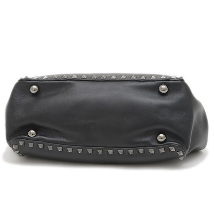 ガラヴァーニ ロックスタッズ 2WAYバッグ レザー ブラック トートバッグ