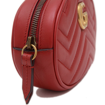 GGマーモント キルティング ウエストバッグ レザー レッド 476434 ウエストバッグ