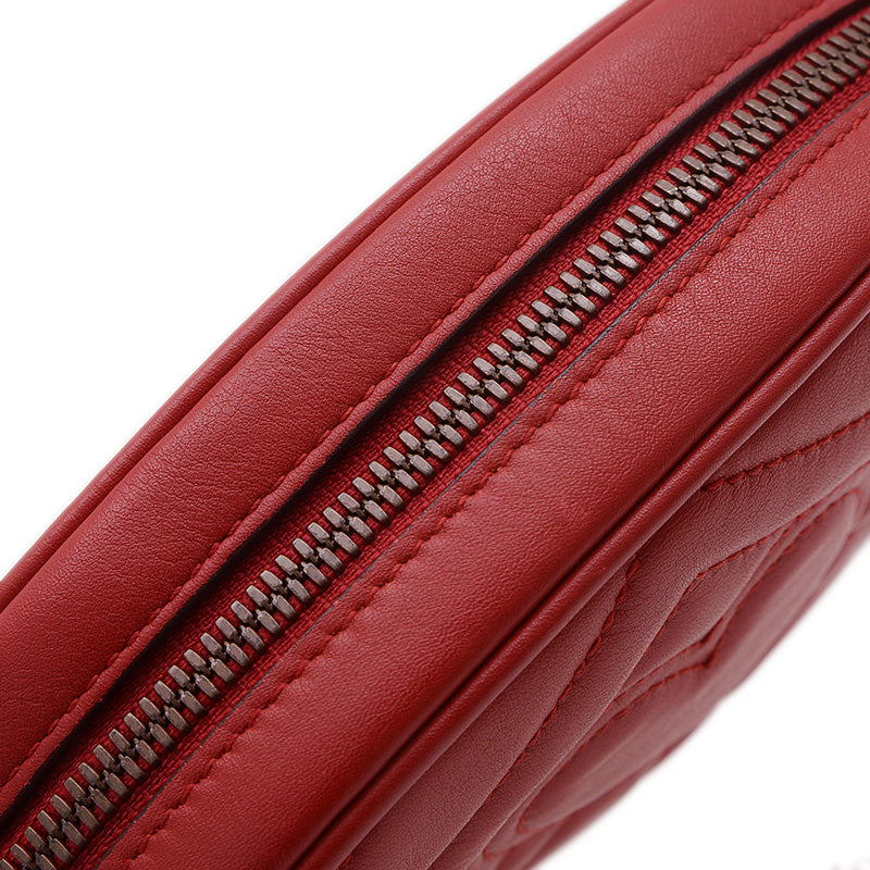 GGマーモント キルティング ウエストバッグ レザー レッド 476434 ウエストバッグ