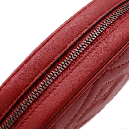 GGマーモント キルティング ウエストバッグ レザー レッド 476434 ウエストバッグ