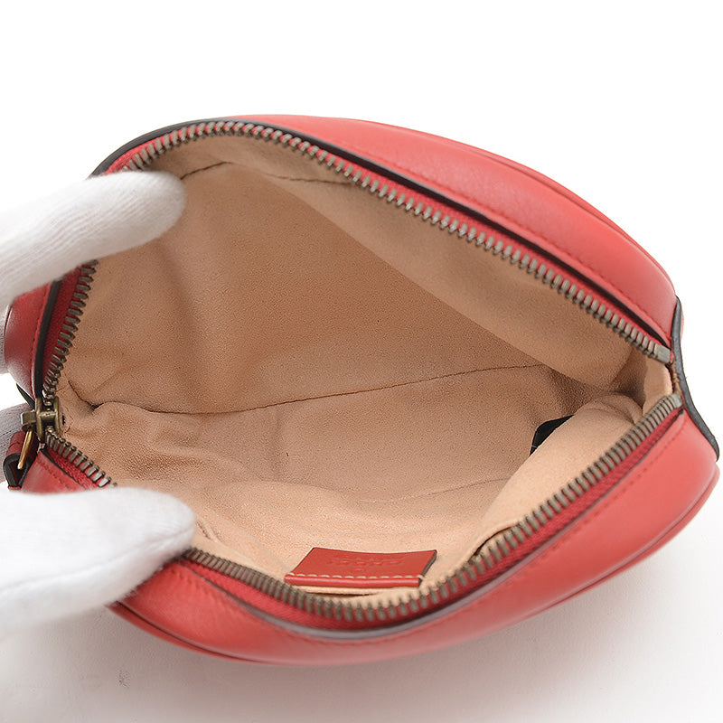 GGマーモント キルティング ウエストバッグ レザー レッド 476434 ウエストバッグ