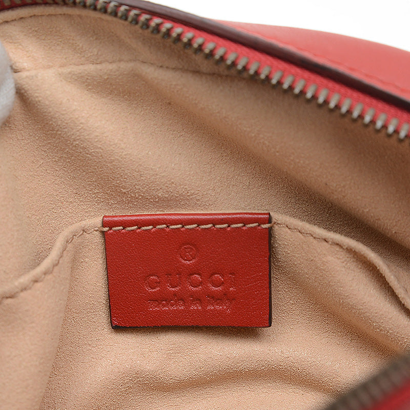 GGマーモント キルティング ウエストバッグ レザー レッド 476434 ウエストバッグ