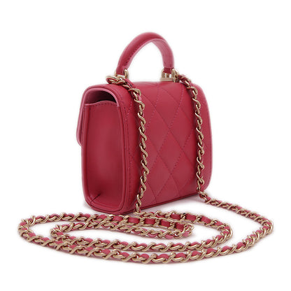 マトラッセ チェーンクラッチ ラムスキン ピンク シルバー金具 AP2682 ショルダーバッグ