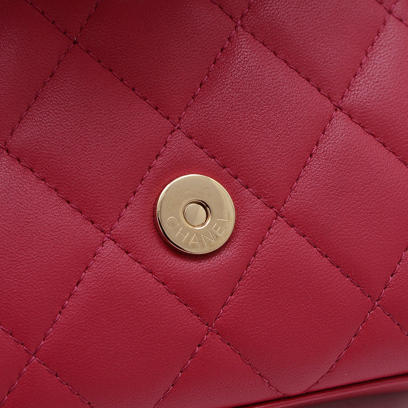 マトラッセ チェーンクラッチ ラムスキン ピンク シルバー金具 AP2682 ショルダーバッグ