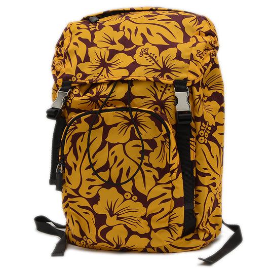 バックパック リュック ハイビスカス ナイロン イエロー/ワインレッド V135 リュック・デイパック