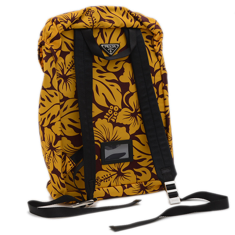 バックパック リュック ハイビスカス ナイロン イエロー/ワインレッド V135 リュック・デイパック