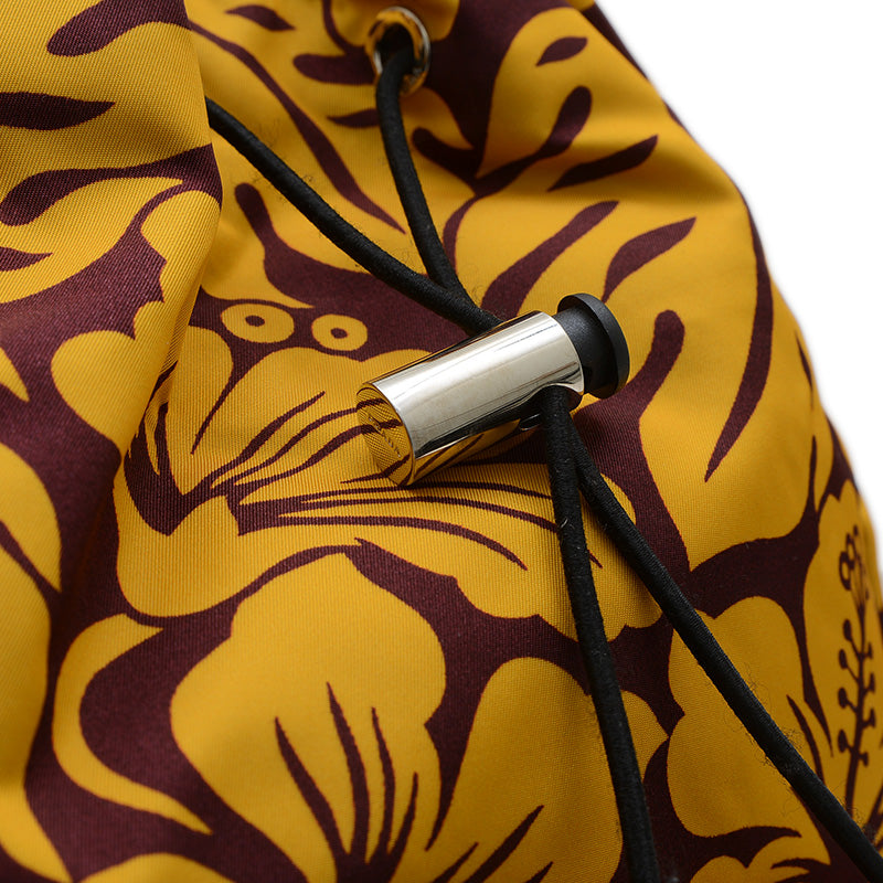 バックパック リュック ハイビスカス ナイロン イエロー/ワインレッド V135 リュック・デイパック