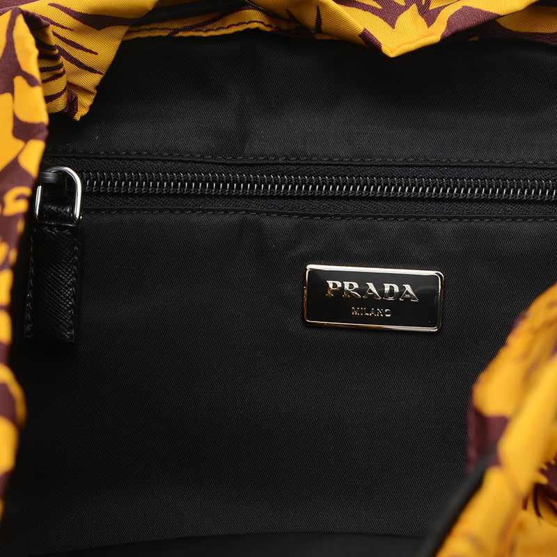 バックパック リュック ハイビスカス ナイロン イエロー/ワインレッド V135 リュック・デイパック