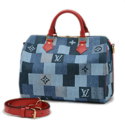モノグラムデニム パッチワークス スピーディ バンドリエール30 2WAYバッグ M45041 ハンドバッグ