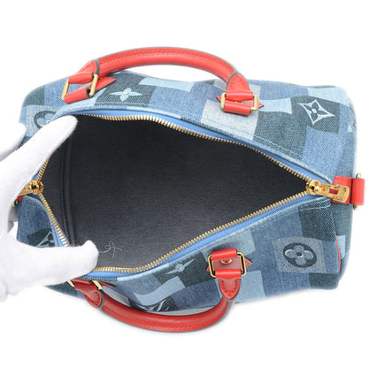 モノグラムデニム パッチワークス スピーディ バンドリエール30 2WAYバッグ M45041 ハンドバッグ