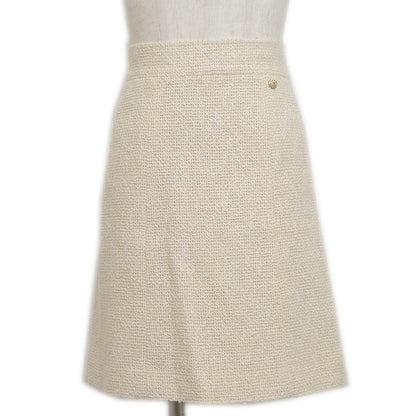 スカート ツイード コットン混 アイボリー レディース 34サイズ スカート