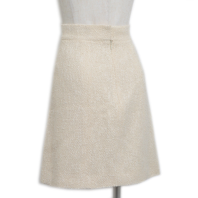 スカート ツイード コットン混 アイボリー レディース 34サイズ スカート