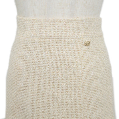 スカート ツイード コットン混 アイボリー レディース 34サイズ スカート