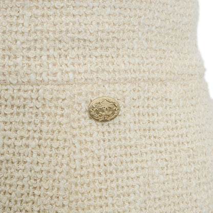 スカート ツイード コットン混 アイボリー レディース 34サイズ スカート