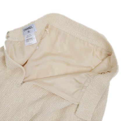 スカート ツイード コットン混 アイボリー レディース 34サイズ スカート