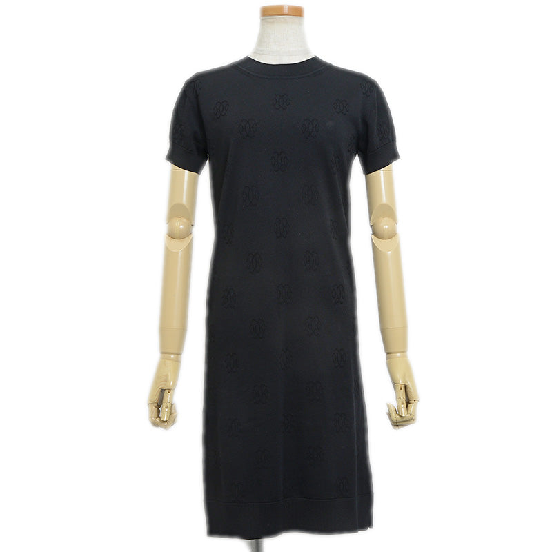 ニットワンピース シルク混 ブラック レディース 36サイズ ワンピース