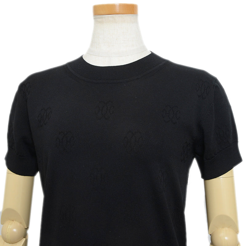 ニットワンピース シルク混 ブラック レディース 36サイズ ワンピース