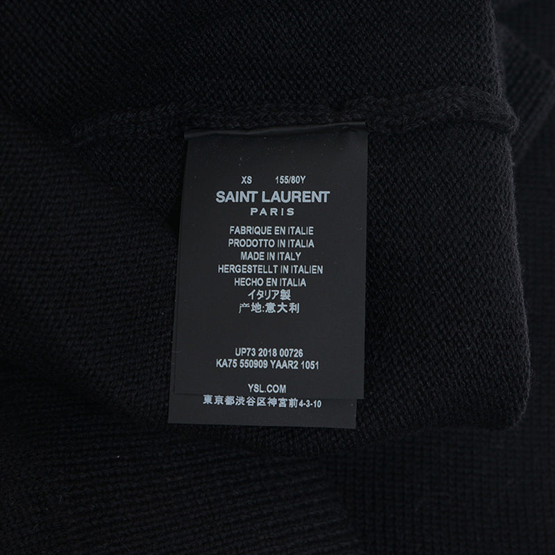 ニット ビーズロゴ ウール ブラック レディース XSサイズ ニット