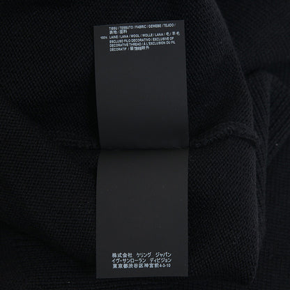 ニット ビーズロゴ ウール ブラック レディース XSサイズ ニット