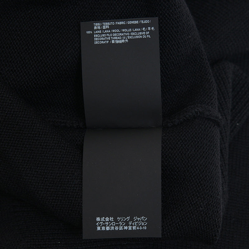 ニット ビーズロゴ ウール ブラック レディース XSサイズ ニット