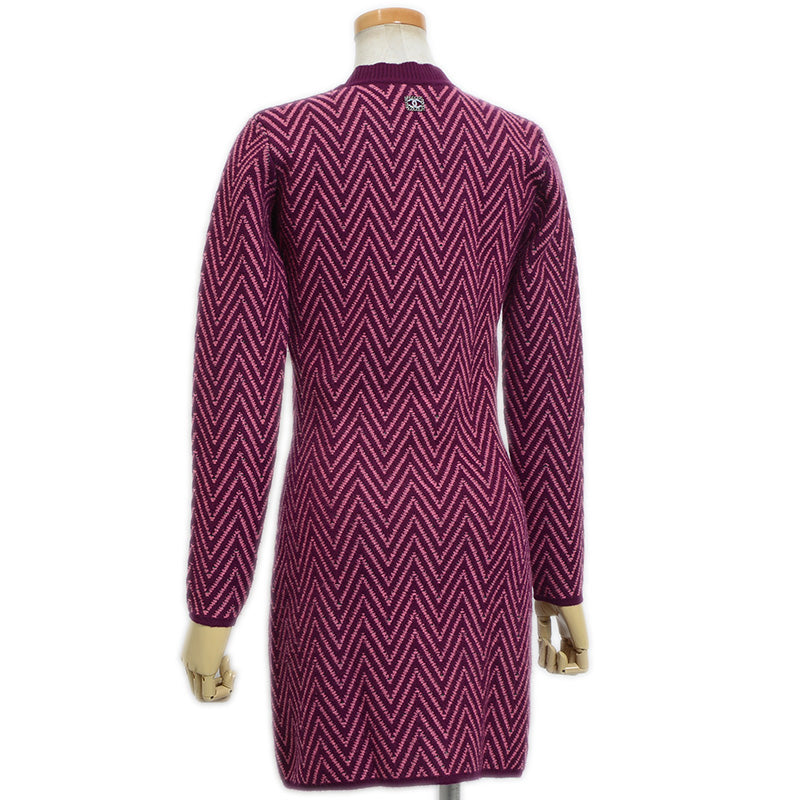 ニットワンピース ココマーク カシミヤ パープル レディース 34サイズ ワンピース