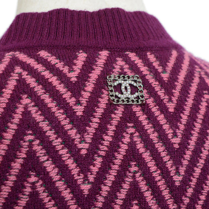 ニットワンピース ココマーク カシミヤ パープル レディース 34サイズ ワンピース