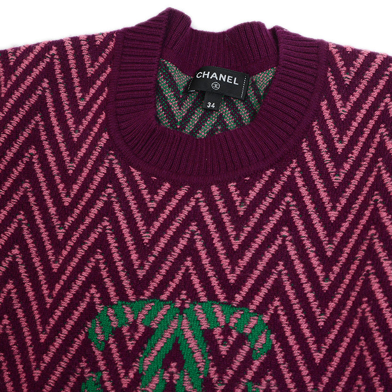 ニットワンピース ココマーク カシミヤ パープル レディース 34サイズ ワンピース