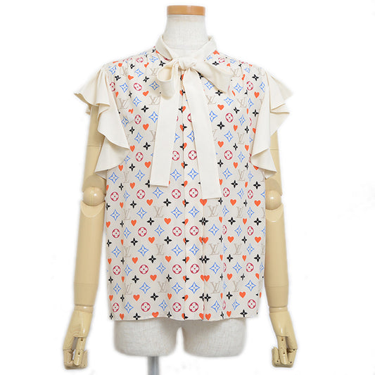 ゲームオン フリルボウタイ ブラウス シルク マルチカラー 34サイズ ブラウス