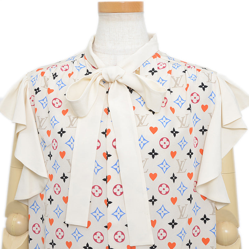 ゲームオン フリルボウタイ ブラウス シルク マルチカラー 34サイズ ブラウス