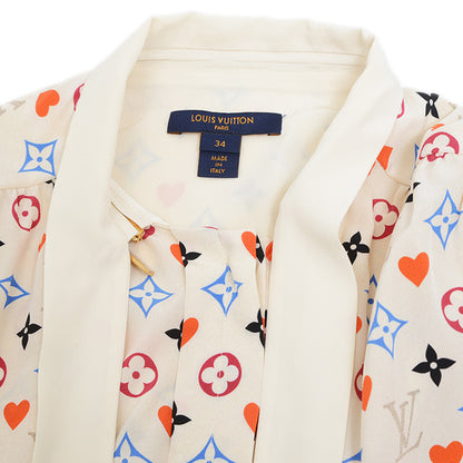 ゲームオン フリルボウタイ ブラウス シルク マルチカラー 34サイズ ブラウス