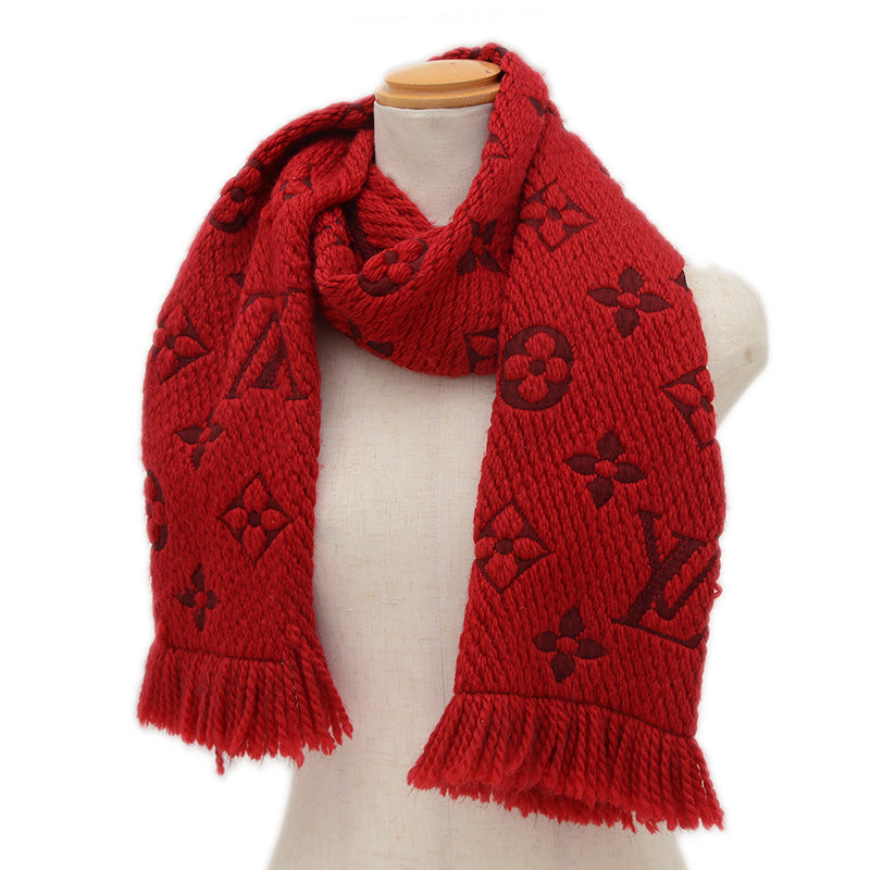 エシャルプ ロゴマニア マフラー ウール混 レッド M413287 マフラー