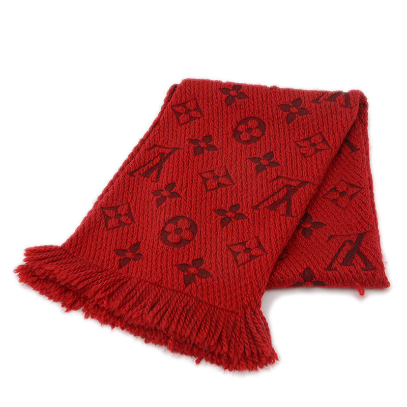 エシャルプ ロゴマニア マフラー ウール混 レッド M413287 マフラー