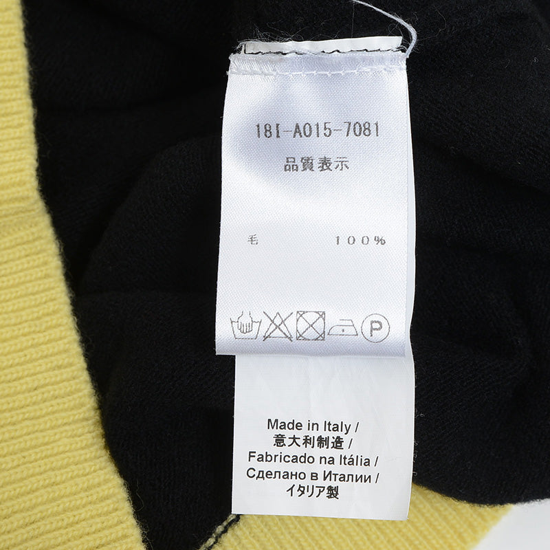 ニットベスト ロゴ ウール ブラック/イエロー レディース 40サイズ ニット