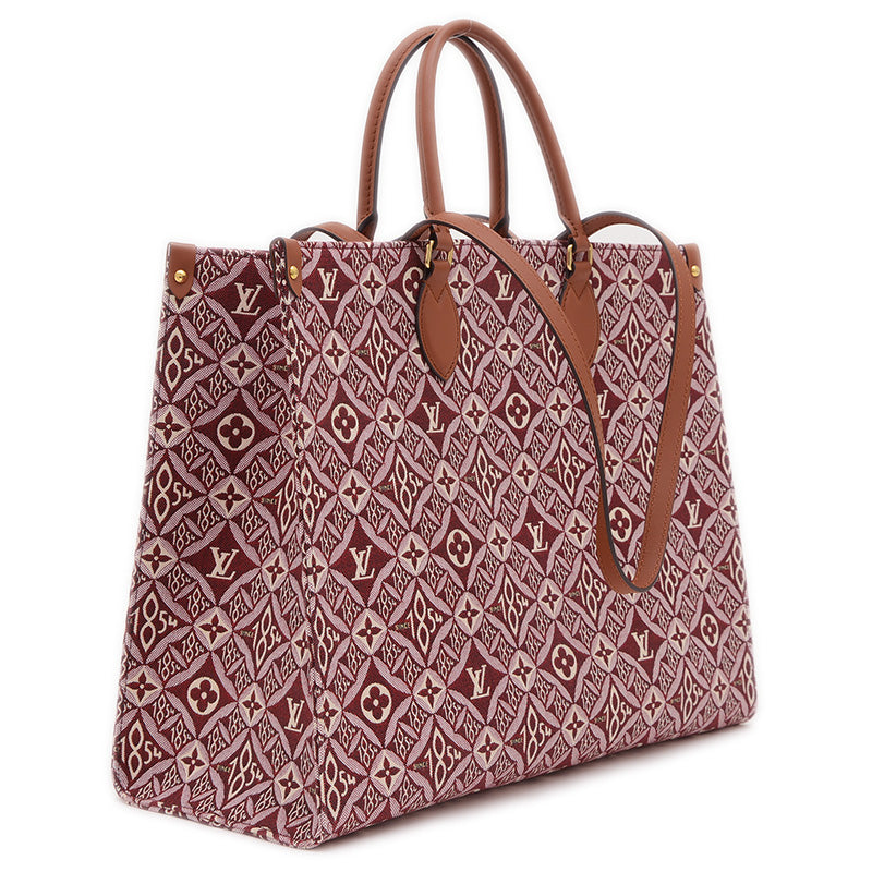 モノグラムジャガード オンザゴーGM トートバッグ ボルドー/ピンク M57185 トートバッグ