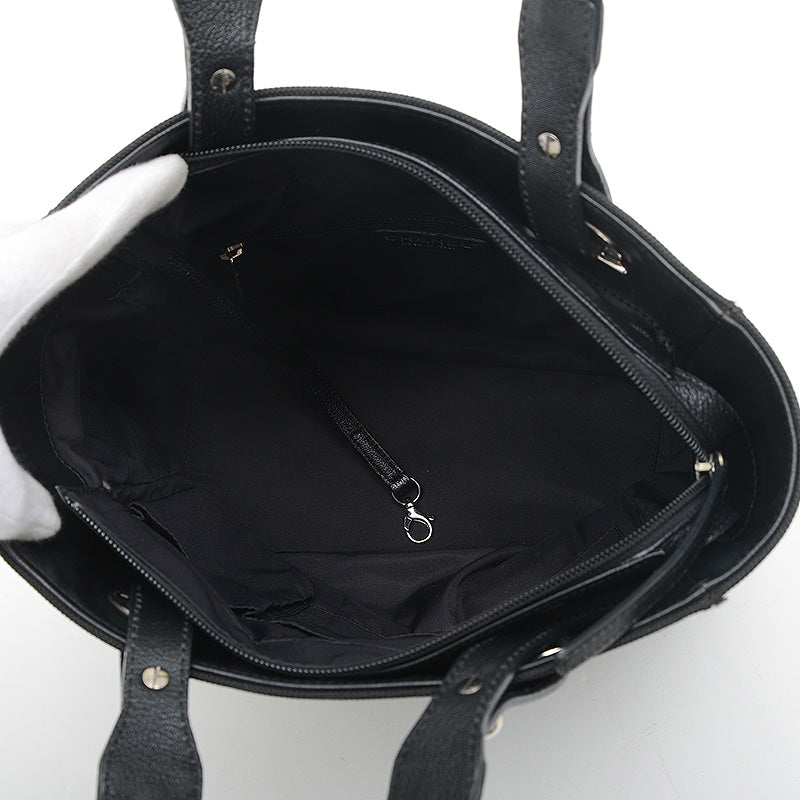 パリビアリッツトートPM トートバッグ ブラック シルバー金具 A34208 トートバッグ