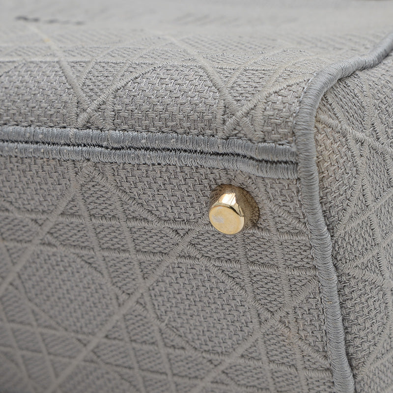 レディ D-LITE ミディアム 2WAYバッグ キャンバス グレー ゴールド金具 M05650REY ハンドバッグ