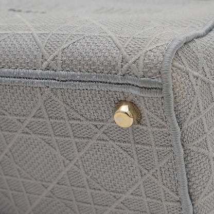 レディ D-LITE ミディアム 2WAYバッグ キャンバス グレー ゴールド金具 M05650REY ハンドバッグ