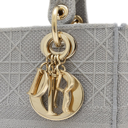 レディ D-LITE ミディアム 2WAYバッグ キャンバス グレー ゴールド金具 M05650REY ハンドバッグ