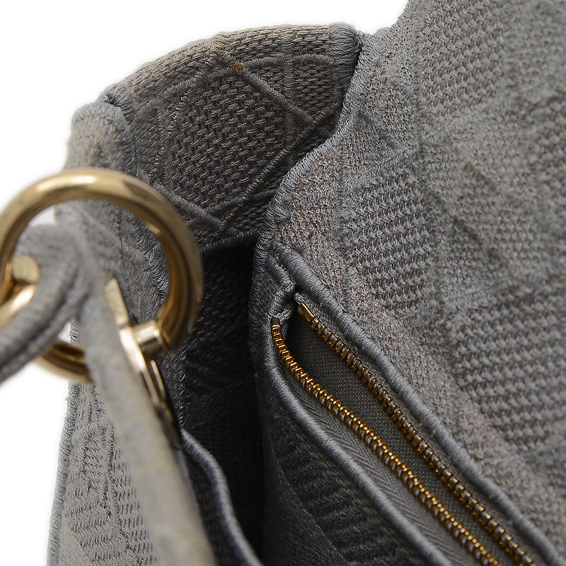 レディ D-LITE ミディアム 2WAYバッグ キャンバス グレー ゴールド金具 M05650REY ハンドバッグ