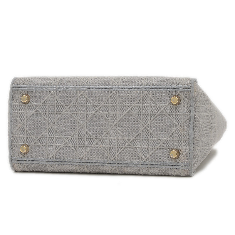 レディ D-LITE ミディアム 2WAYバッグ キャンバス グレー ゴールド金具 M05650REY ハンドバッグ