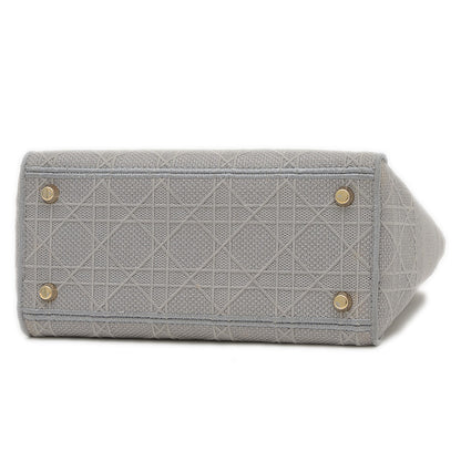 レディ D-LITE ミディアム 2WAYバッグ キャンバス グレー ゴールド金具 M05650REY ハンドバッグ