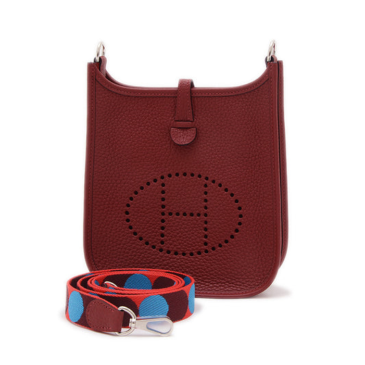 エブリンTPM マキシカドリーユ トリヨン ルージュアッシュ シルバー金具 W刻印 ショルダーバッグ